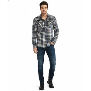 G-Star RAW AERO PHANTOM Check Shirt M Raw Cargo Line Plaid Button Up Long Sleeve